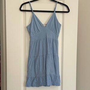 Monteau Sky Blue Textured mini dress